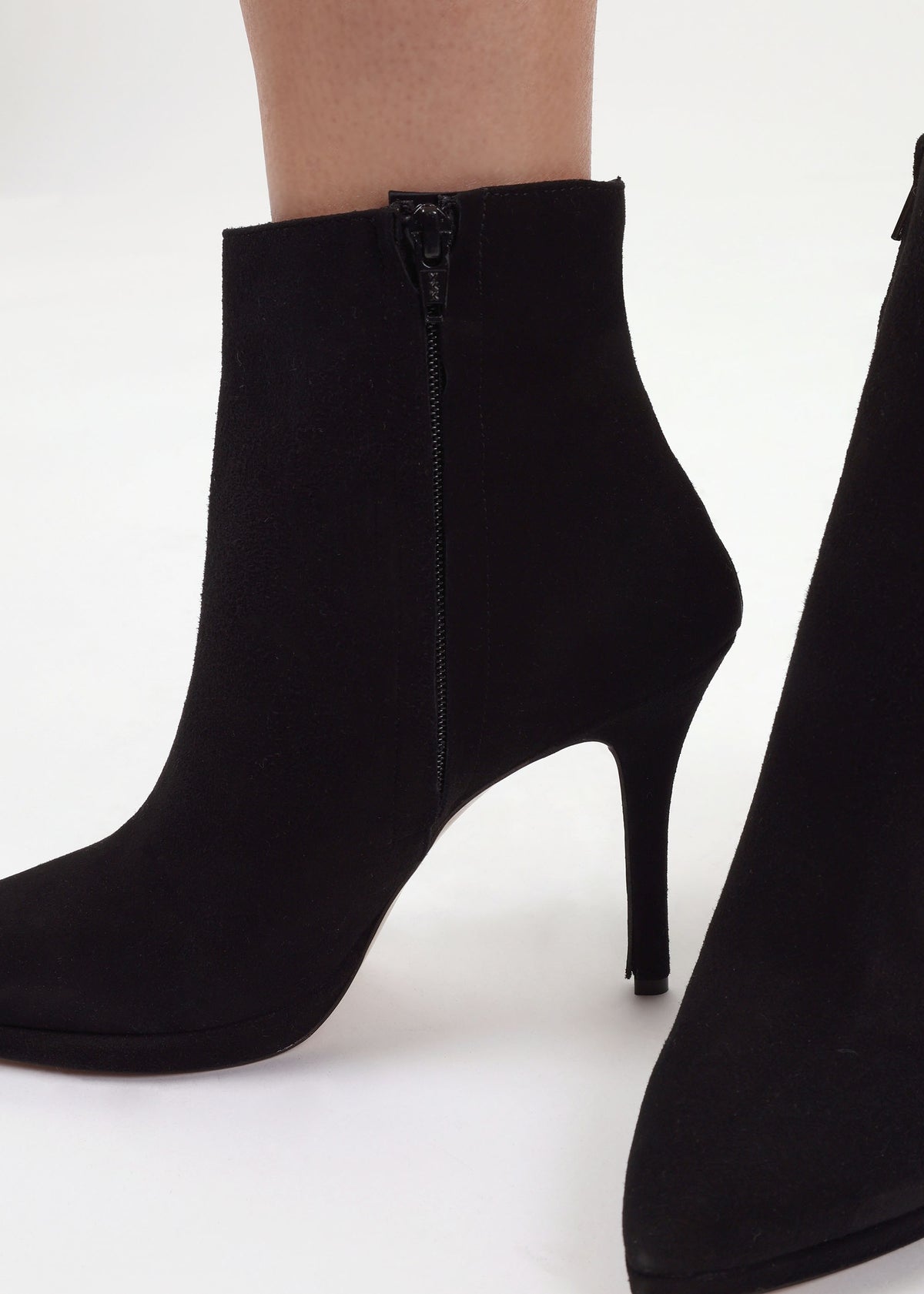 Abigail Black Suede Platform Ankle Boots