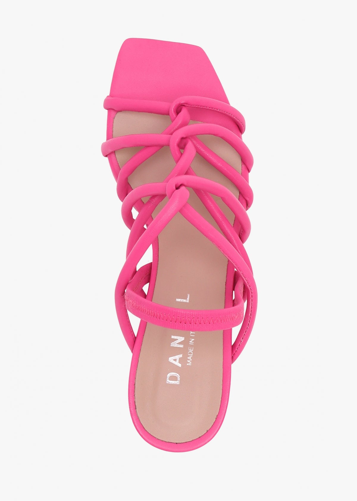 Sanuma Fuchsia Leather Mini Pillow Strap Heeled Sandals