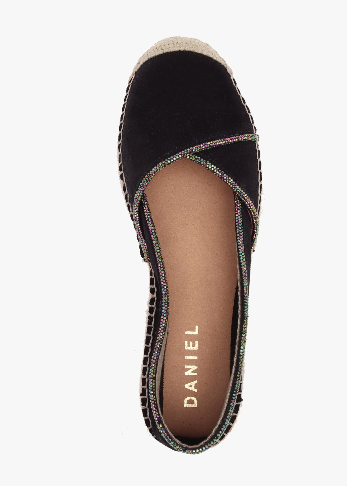 Idiamante Black Suede Embellished Flatform Espadrilles