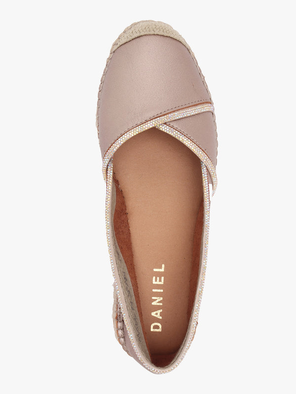 Idiamante Pewter Leather Embellished Flatform Espadrilles