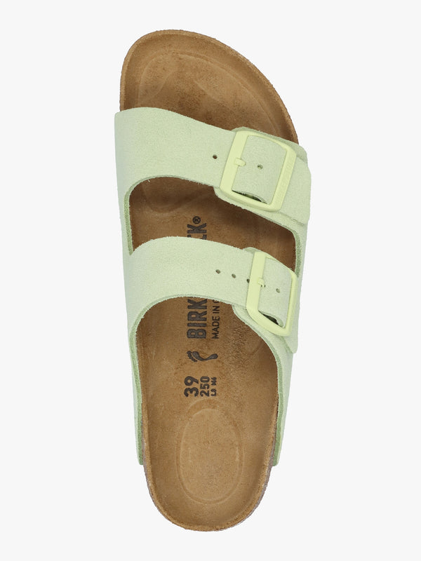 Arizona Faded Lime Suede Two Bar Mules