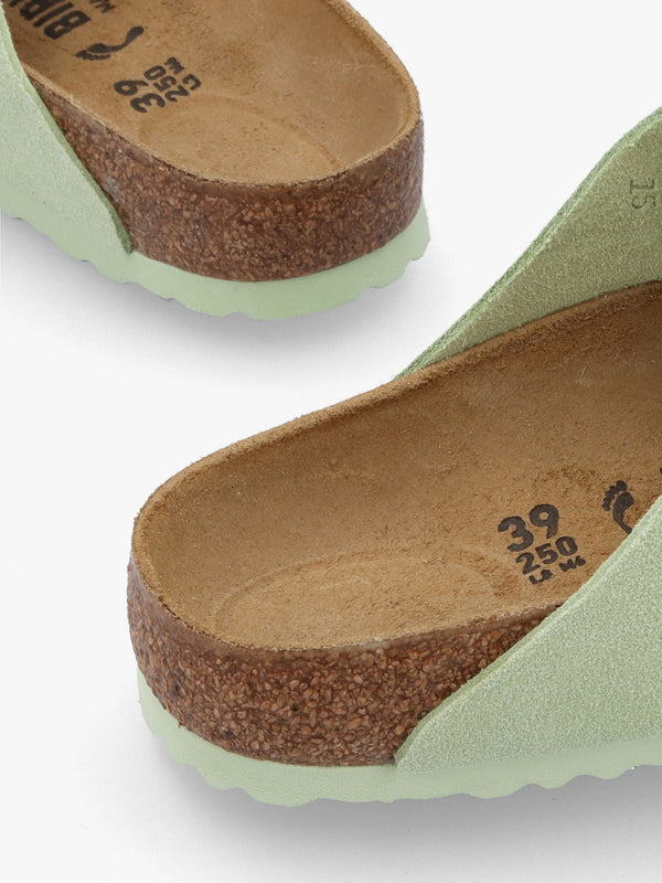 Arizona Faded Lime Suede Two Bar Mules