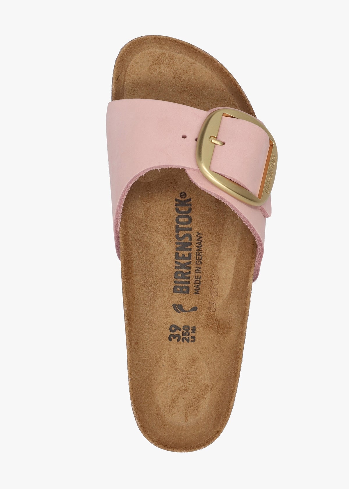 Madrid Big Buckle Soft Pink Nubuck Leather Mules