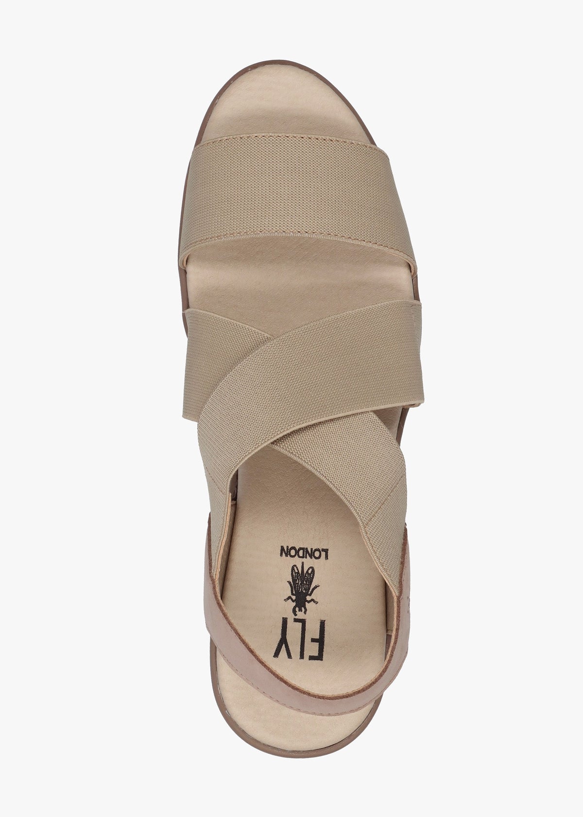 Noli Taupe Leather Elasticated Low Wedge Sandals