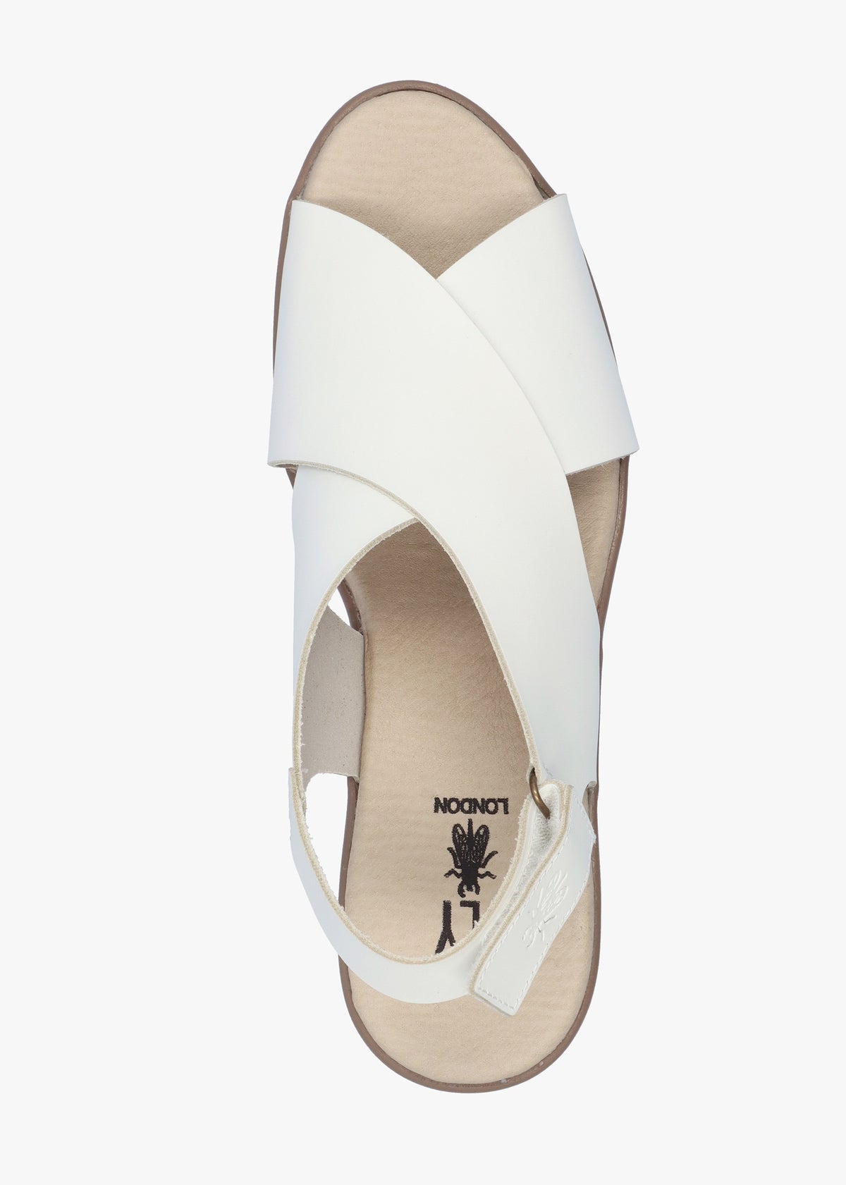 Nabi White Leather Sling Back Low Wedge Sandals