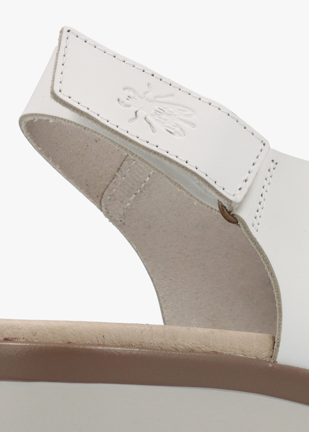 Nabi White Leather Sling Back Low Wedge Sandals
