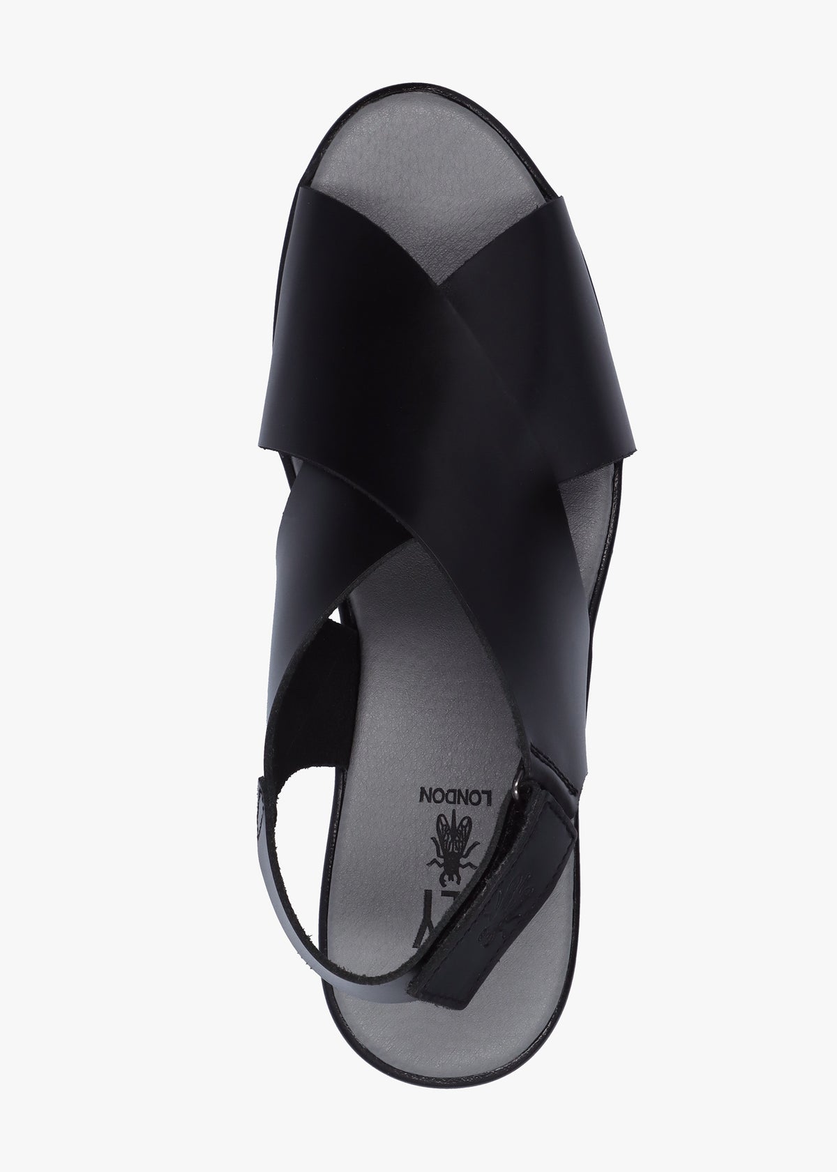 Nabi Black Leather Sling Back Low Wedge Sandals