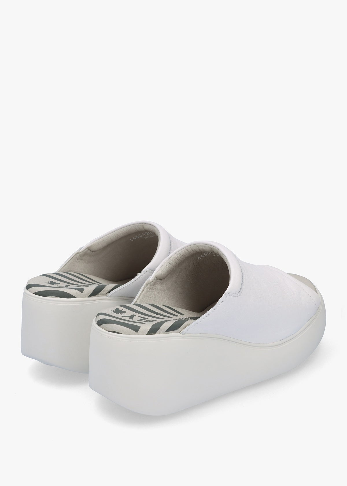 Doli White Leather Wedge Mules