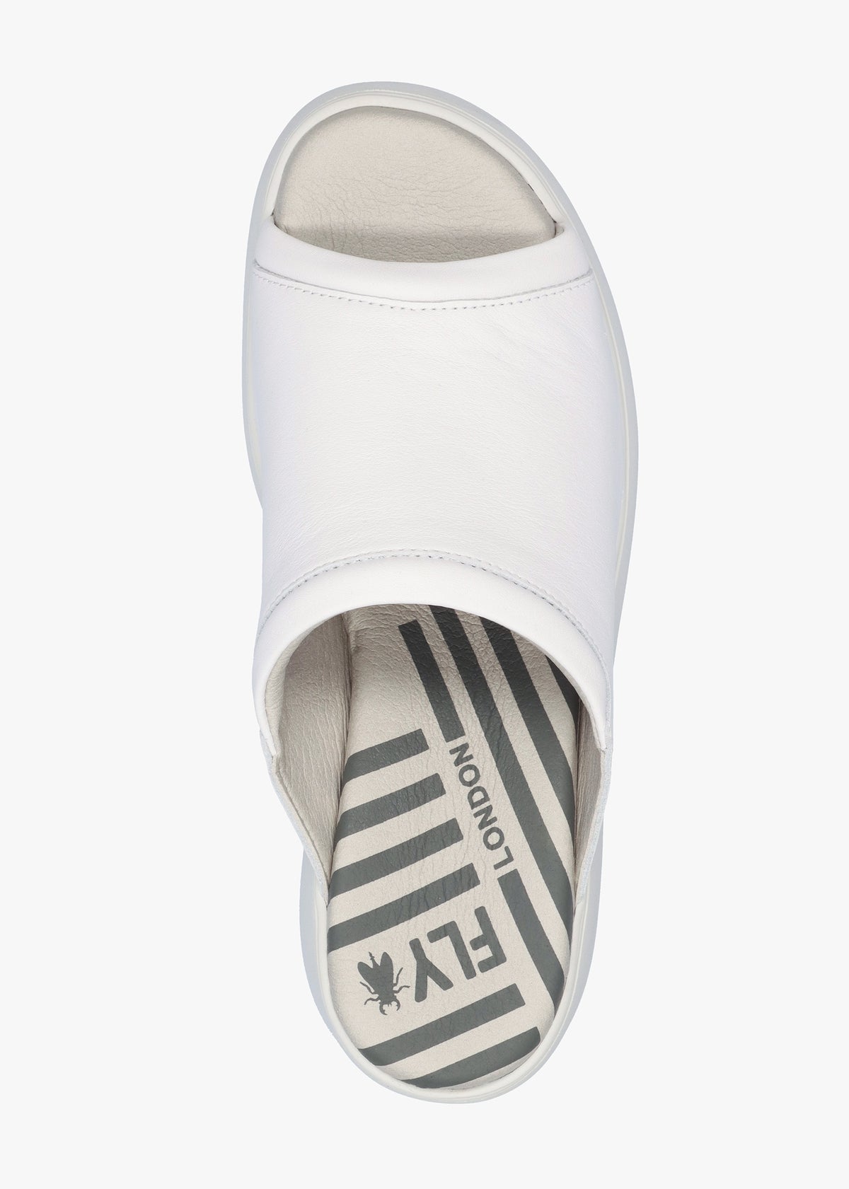 Doli White Leather Wedge Mules