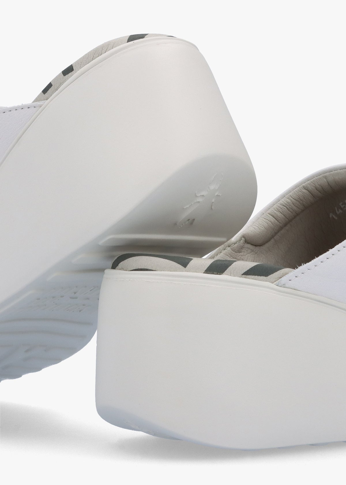 Doli White Leather Wedge Mules