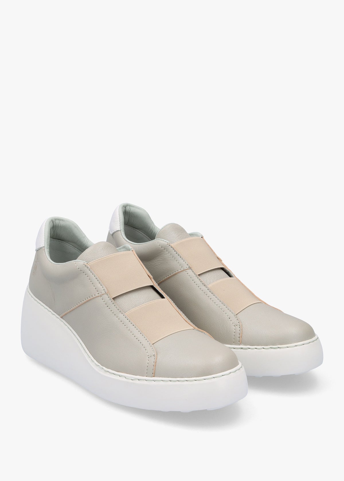 Dito Silver Leather Wedge Trainers