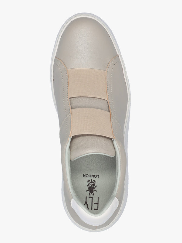 Dito Silver Leather Wedge Trainers