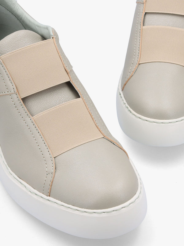 Dito Silver Leather Wedge Trainers