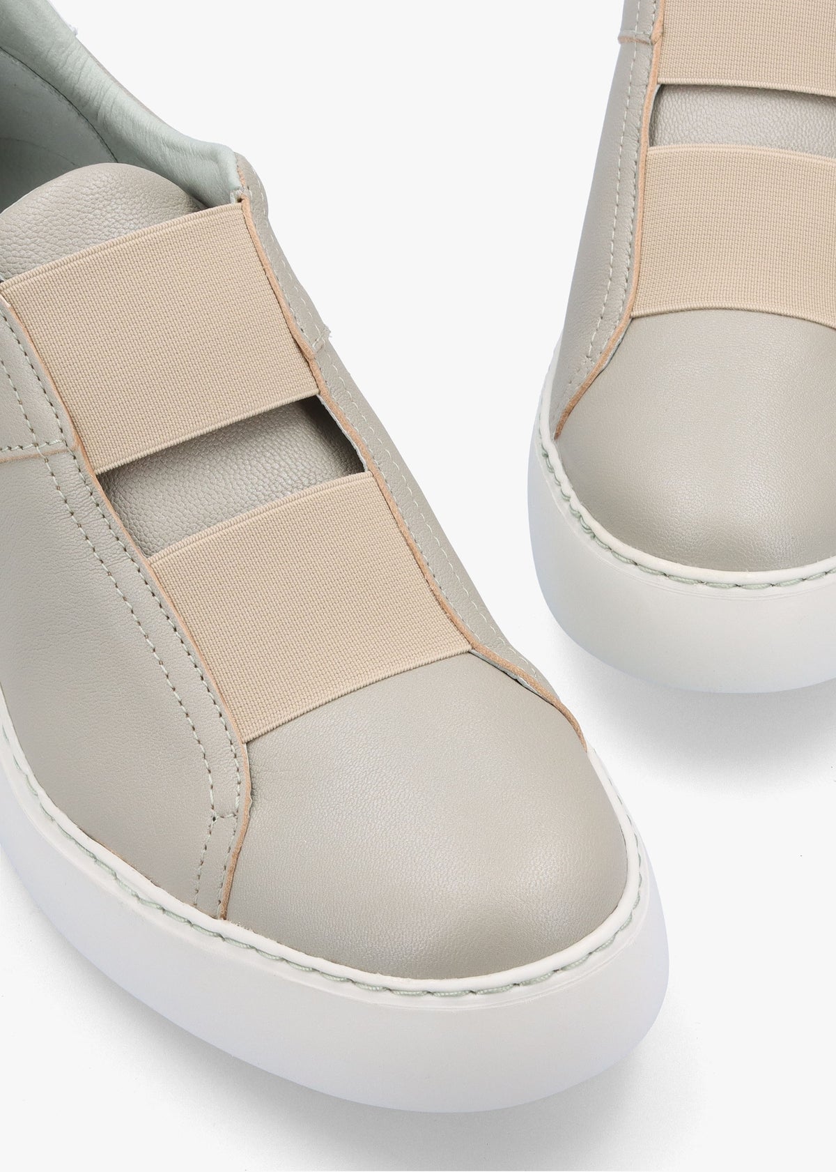 Dito Silver Leather Wedge Trainers
