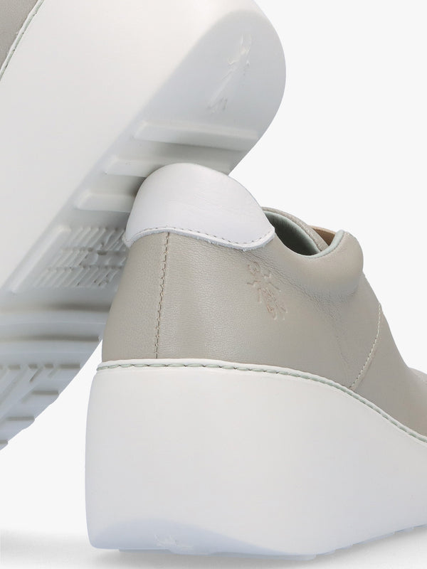 Dito Silver Leather Wedge Trainers