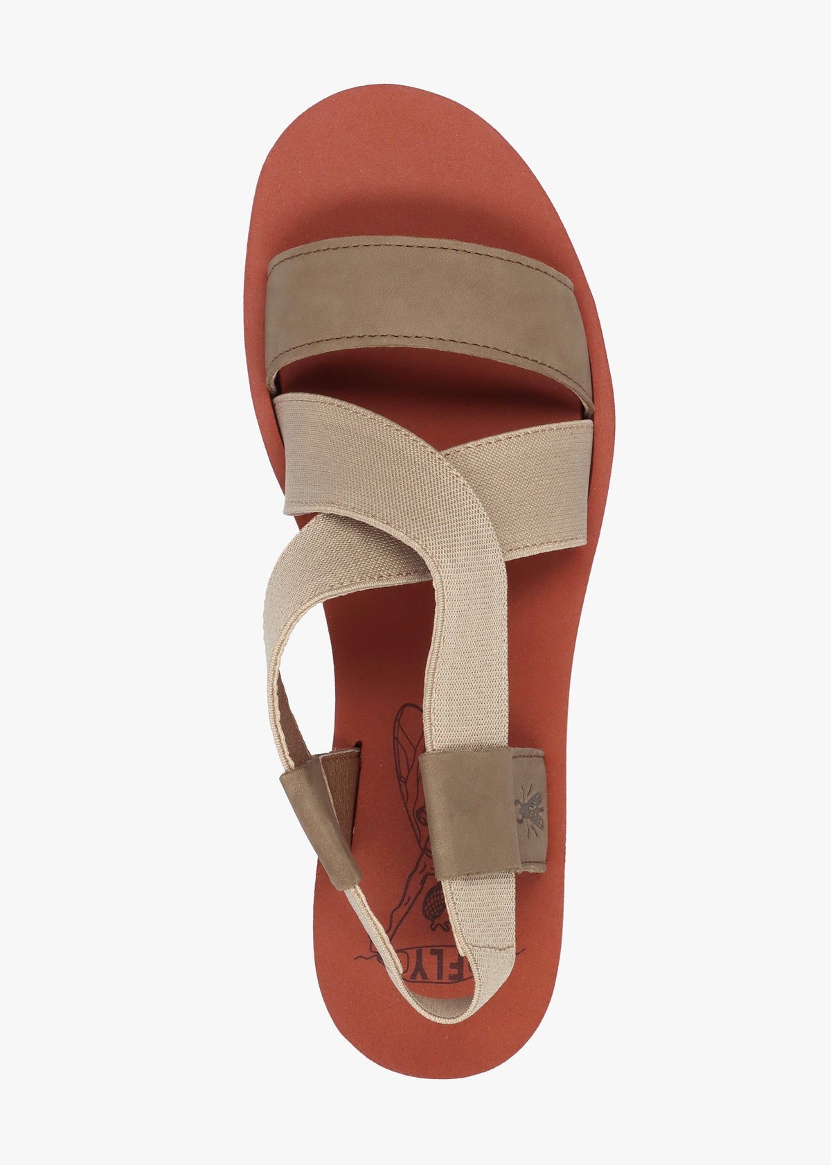Yabi Multi Beige Brick Leather Mid Wedge Sandals