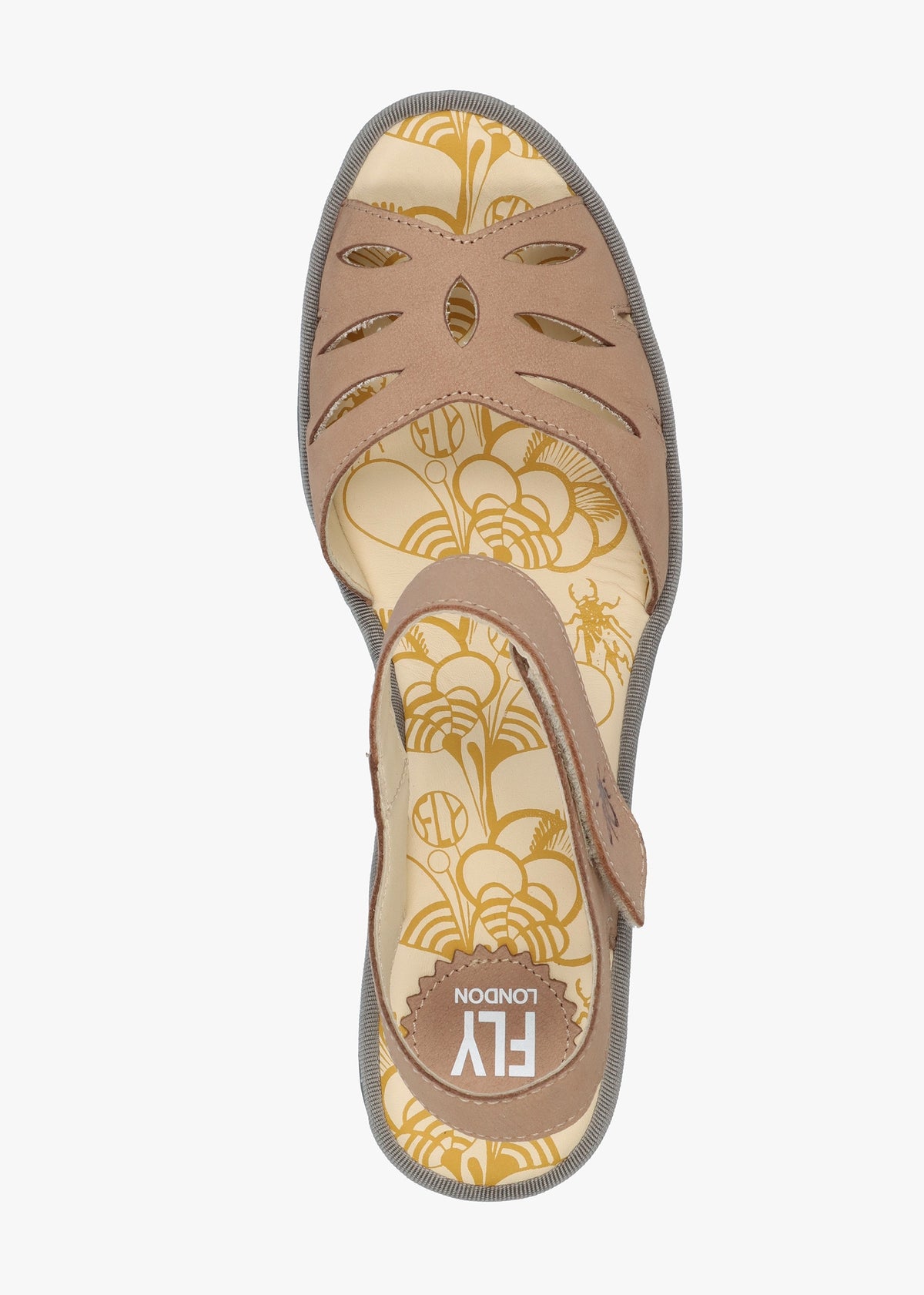 Yazi Taupe Leather Wedge Sandals