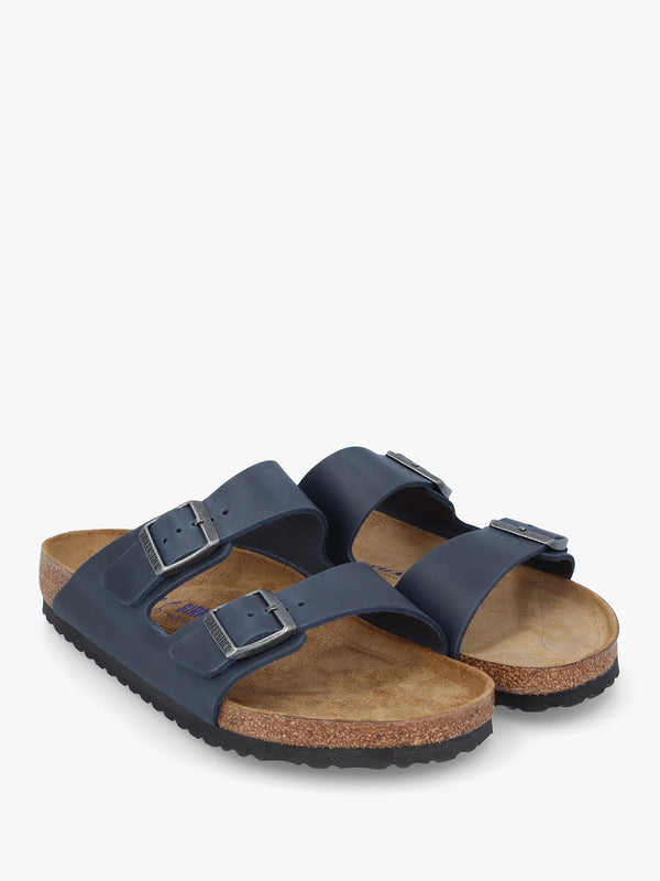 Men's Arizona Blue Natural Oiled Leather Two Bar Mules