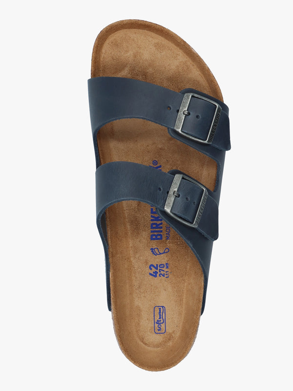 Men's Arizona Blue Natural Oiled Leather Two Bar Mules