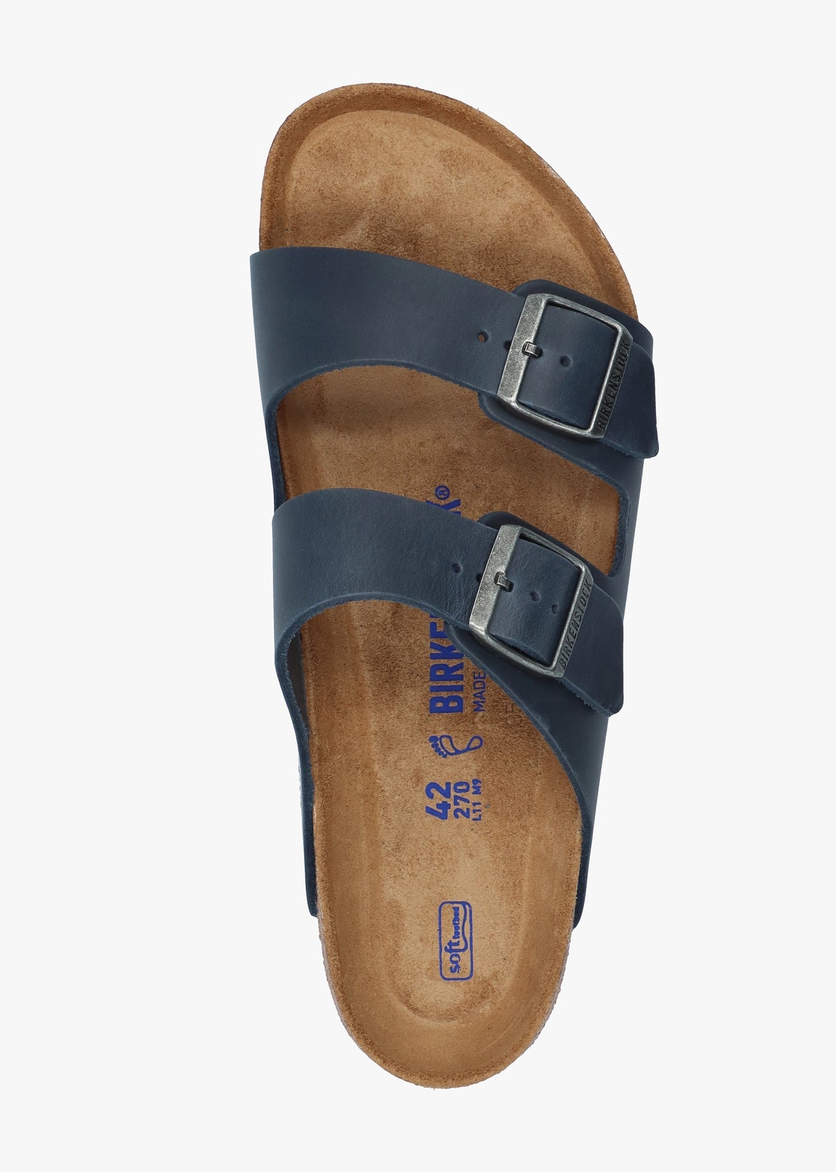Men's Arizona Blue Natural Oiled Leather Two Bar Mules