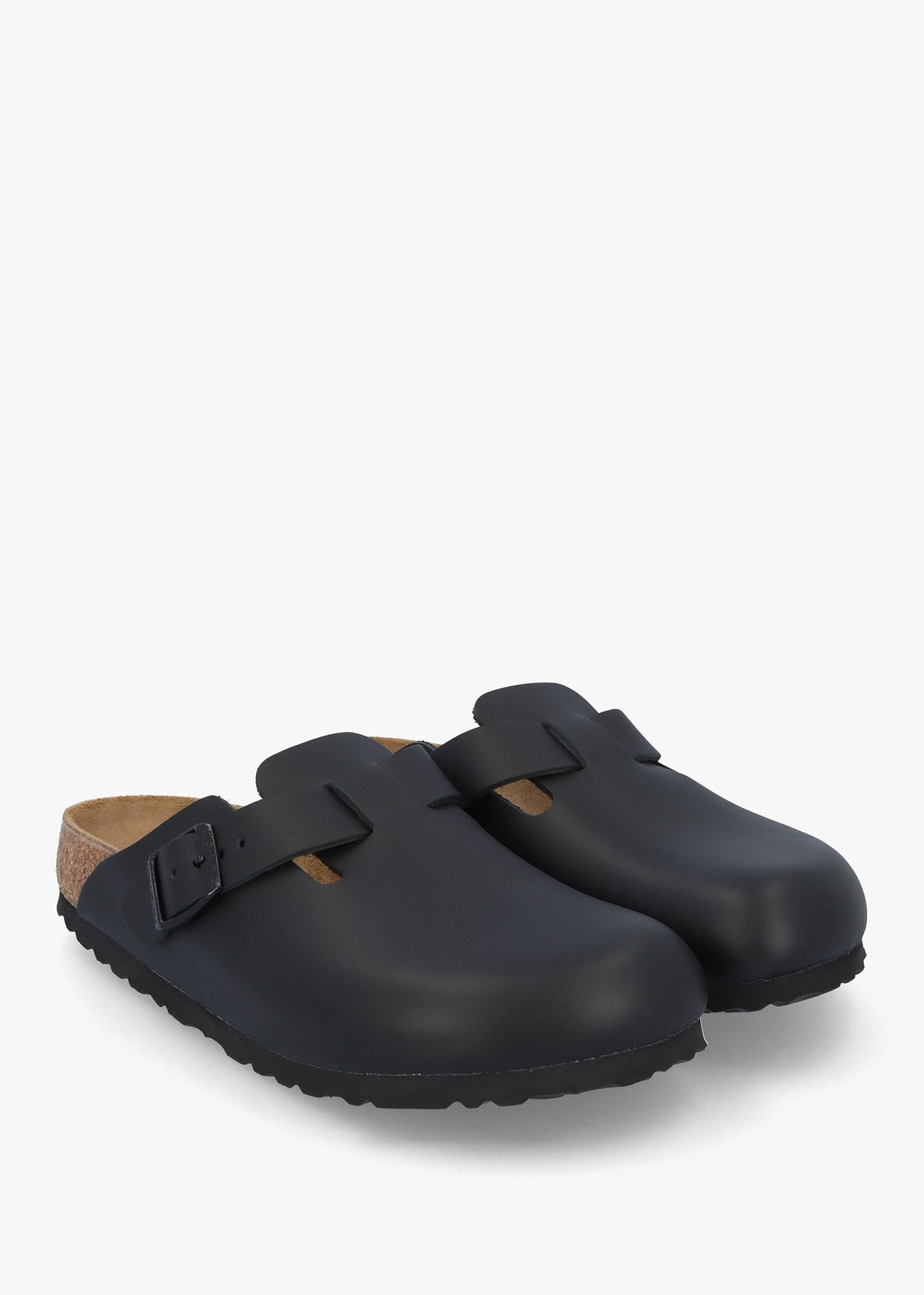 Boston Black Natural Leather Clogs