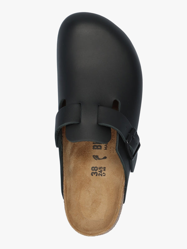 Boston Black Natural Leather Clogs