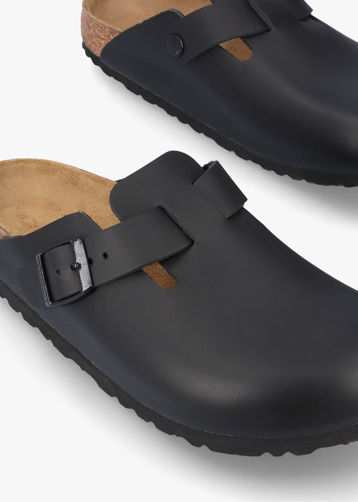 Boston Black Natural Leather Clogs