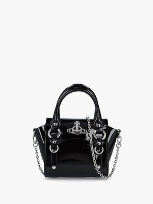 Betty Mini Black Shiny Patent Leather Tote Bag