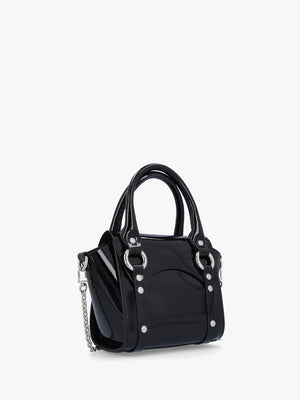 Betty Mini Black Shiny Patent Leather Tote Bag