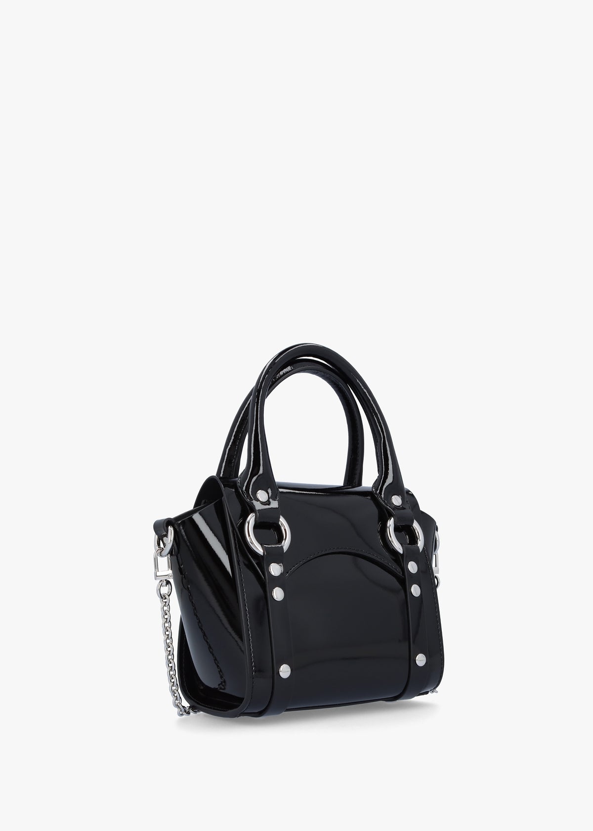 Betty Mini Black Shiny Patent Leather Tote Bag