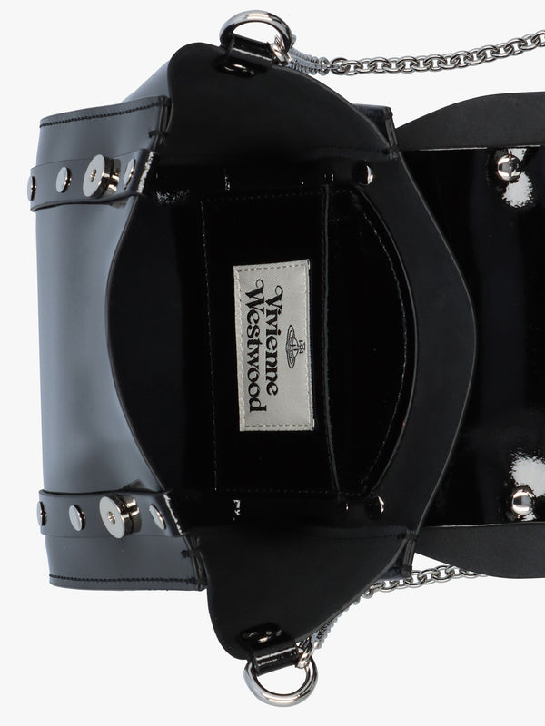 Betty Mini Black Shiny Patent Leather Tote Bag