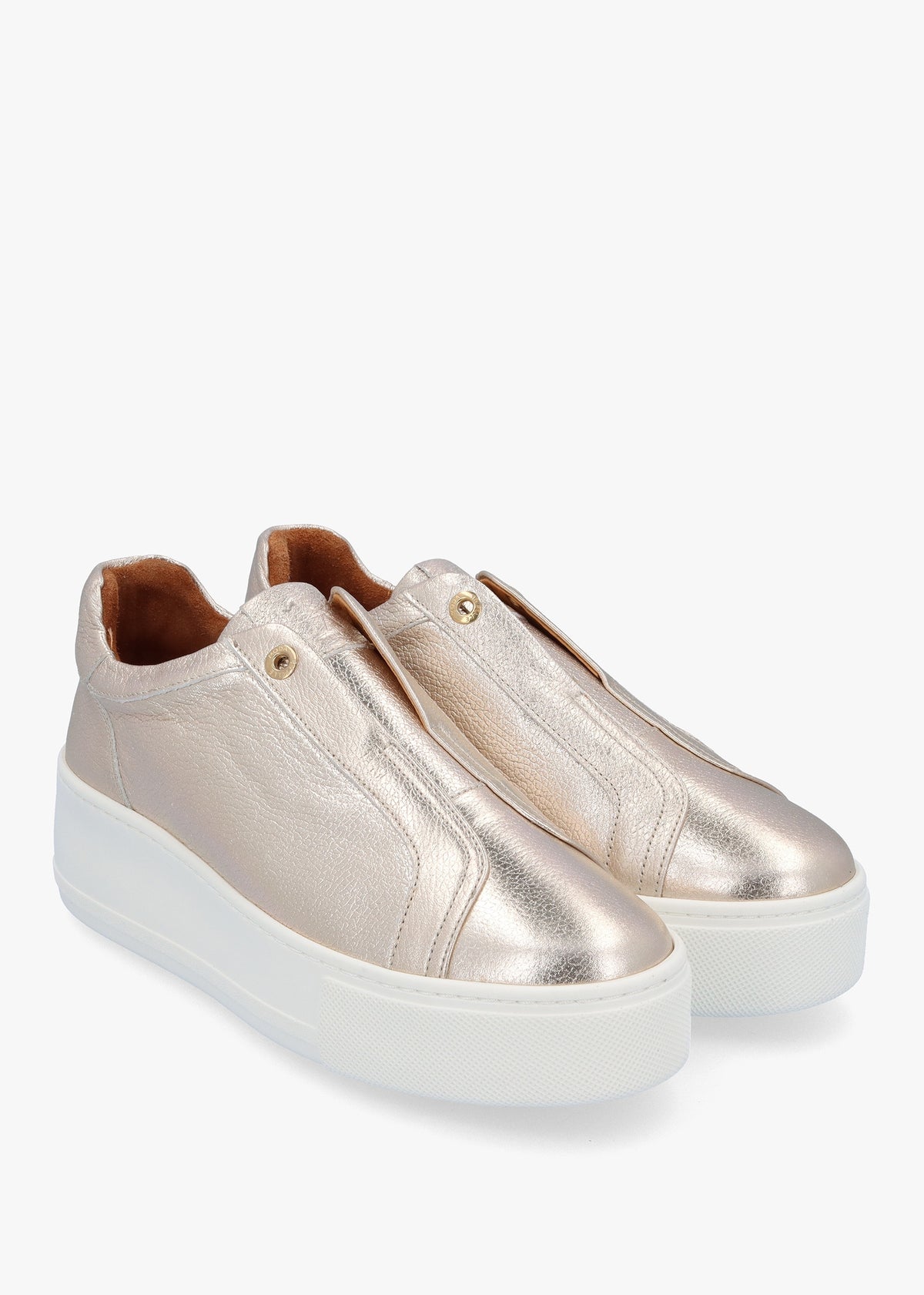 Auben Gold Leather Flatform Trainers