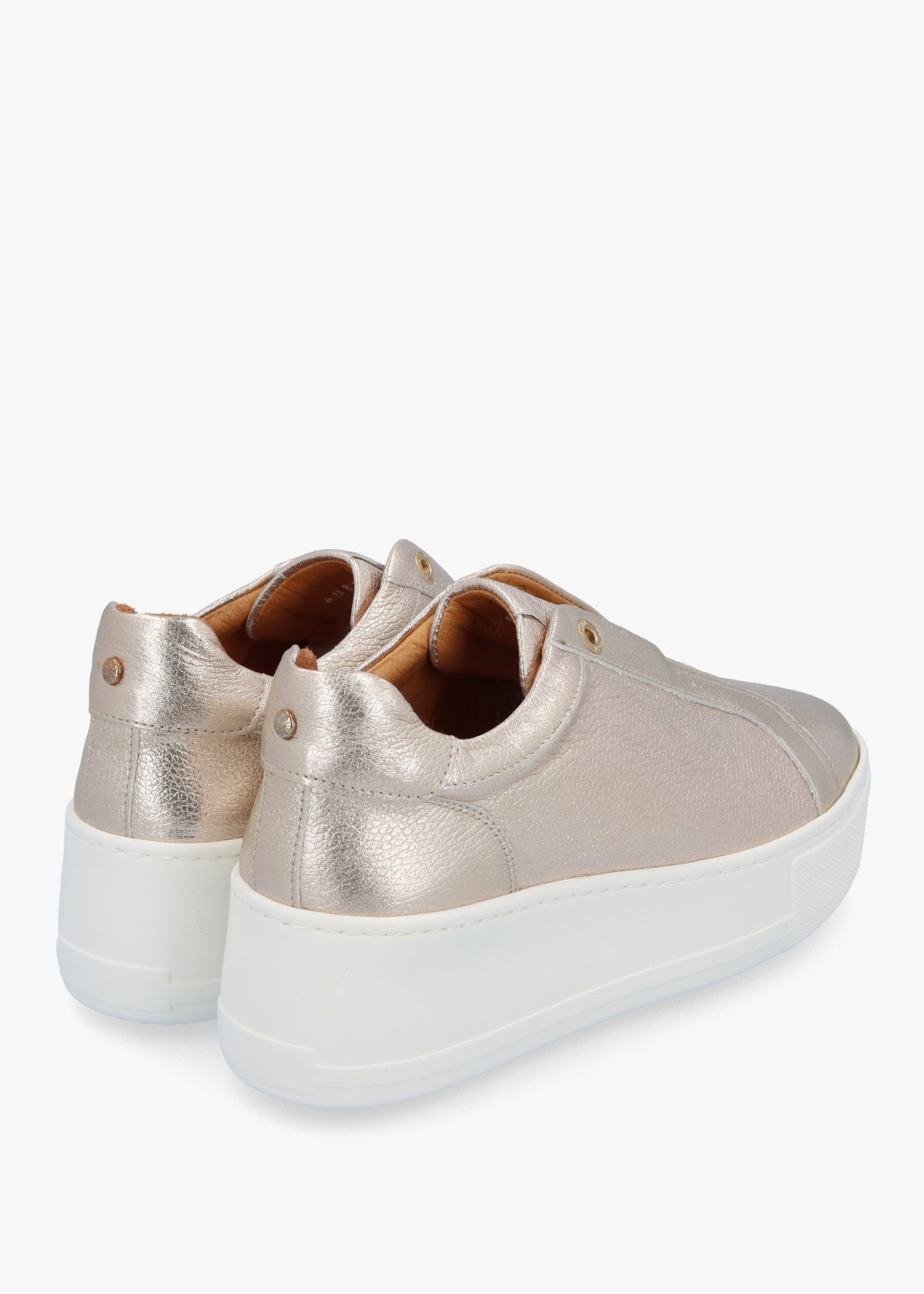 Auben Gold Leather Flatform Trainers