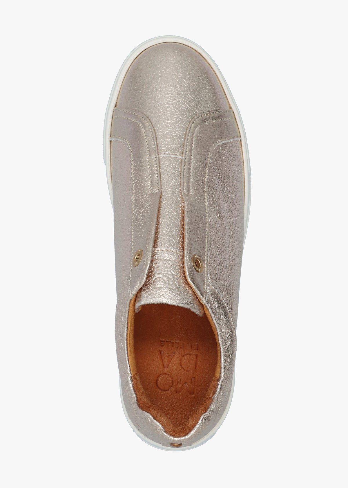 Auben Gold Leather Flatform Trainers