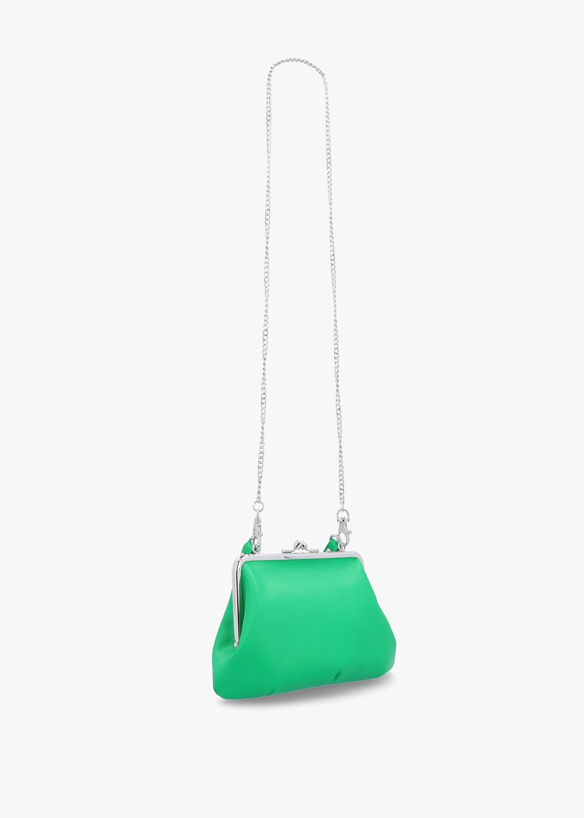 Vegan Granny Frame Bright Green Purse On A Chain