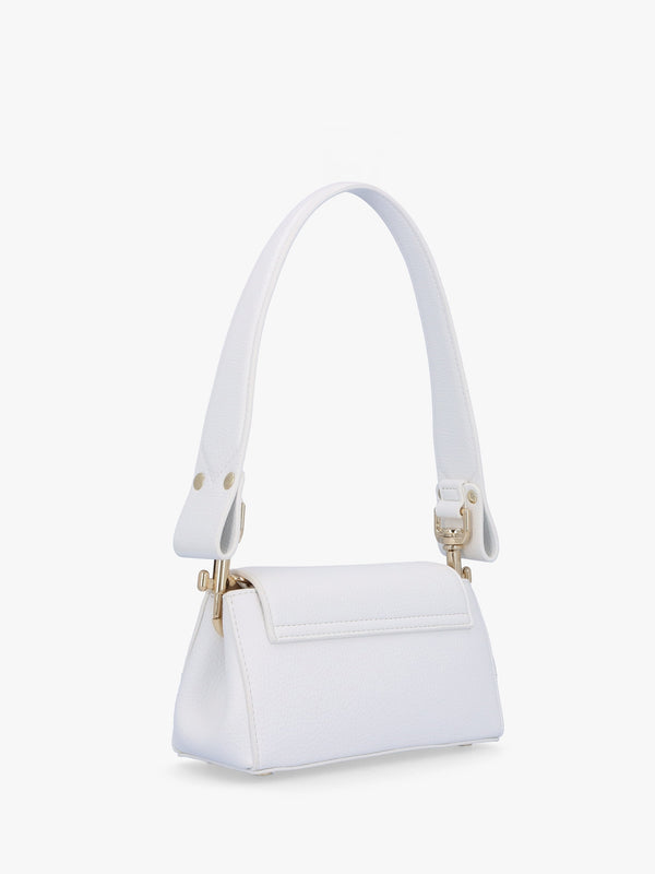 Small Hazel White Recycled PU Shoulder Bag