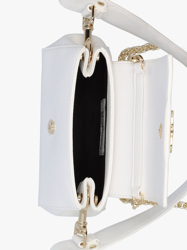 Small Hazel White Recycled PU Shoulder Bag