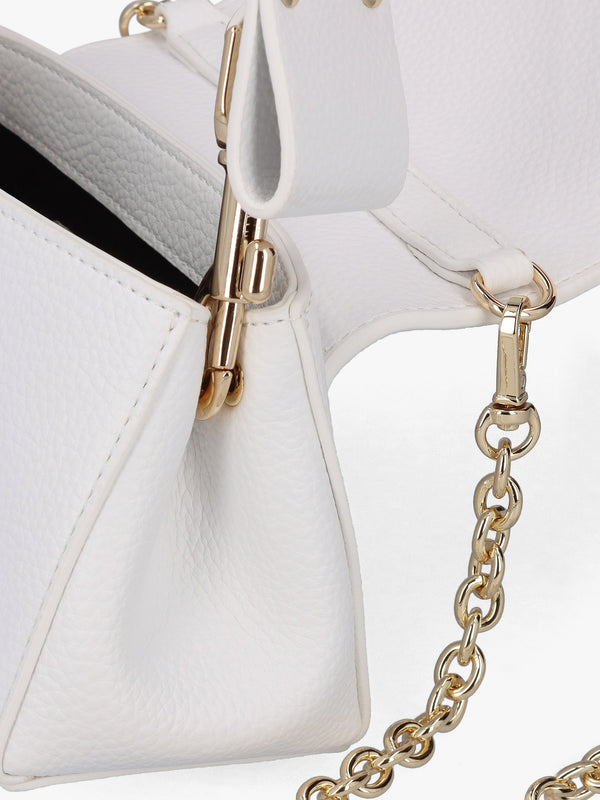 Small Hazel White Recycled PU Shoulder Bag