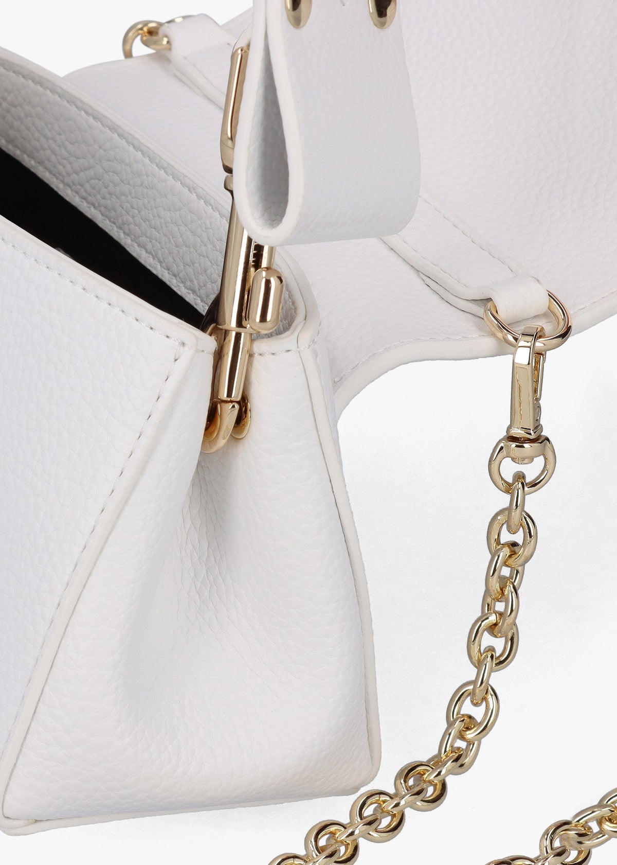 Small Hazel White Recycled PU Shoulder Bag