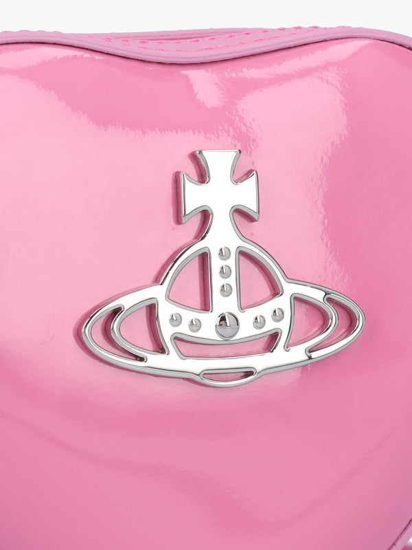 Mini Heart Pink Shiny Patent Leather Cross-Body Bag