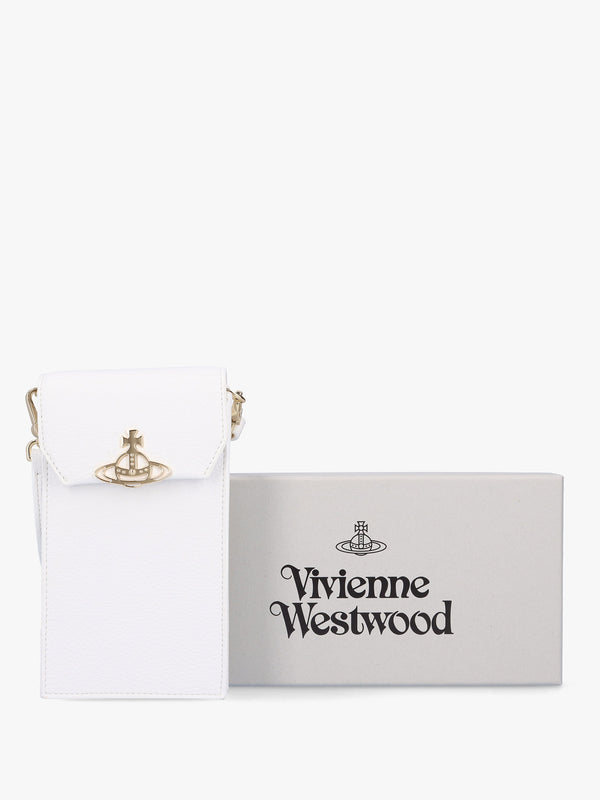 Vegan White Light Gold Phone Bag