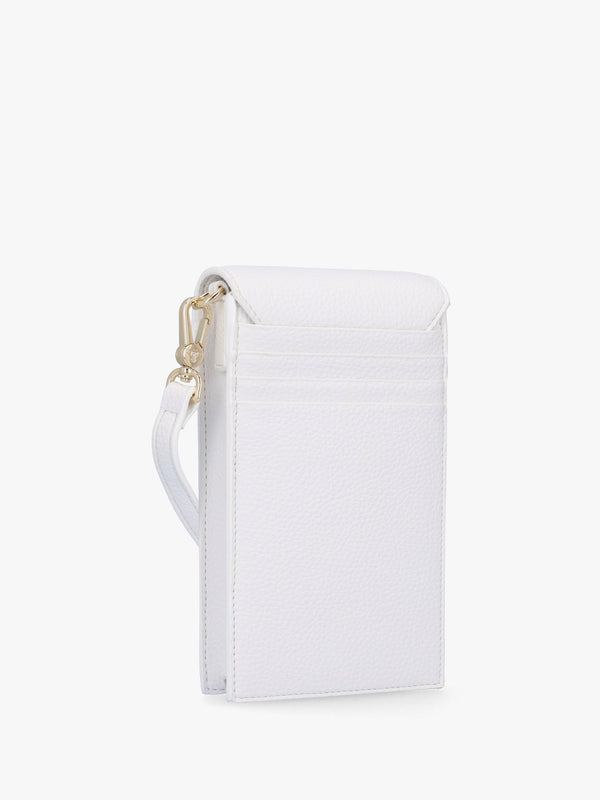 Vegan White Light Gold Phone Bag