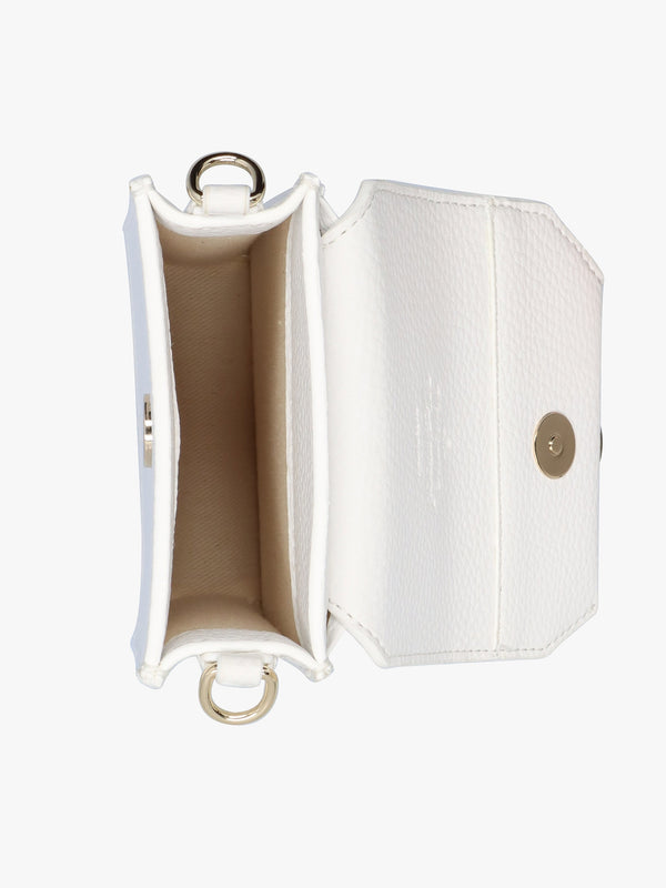 Vegan White Light Gold Phone Bag