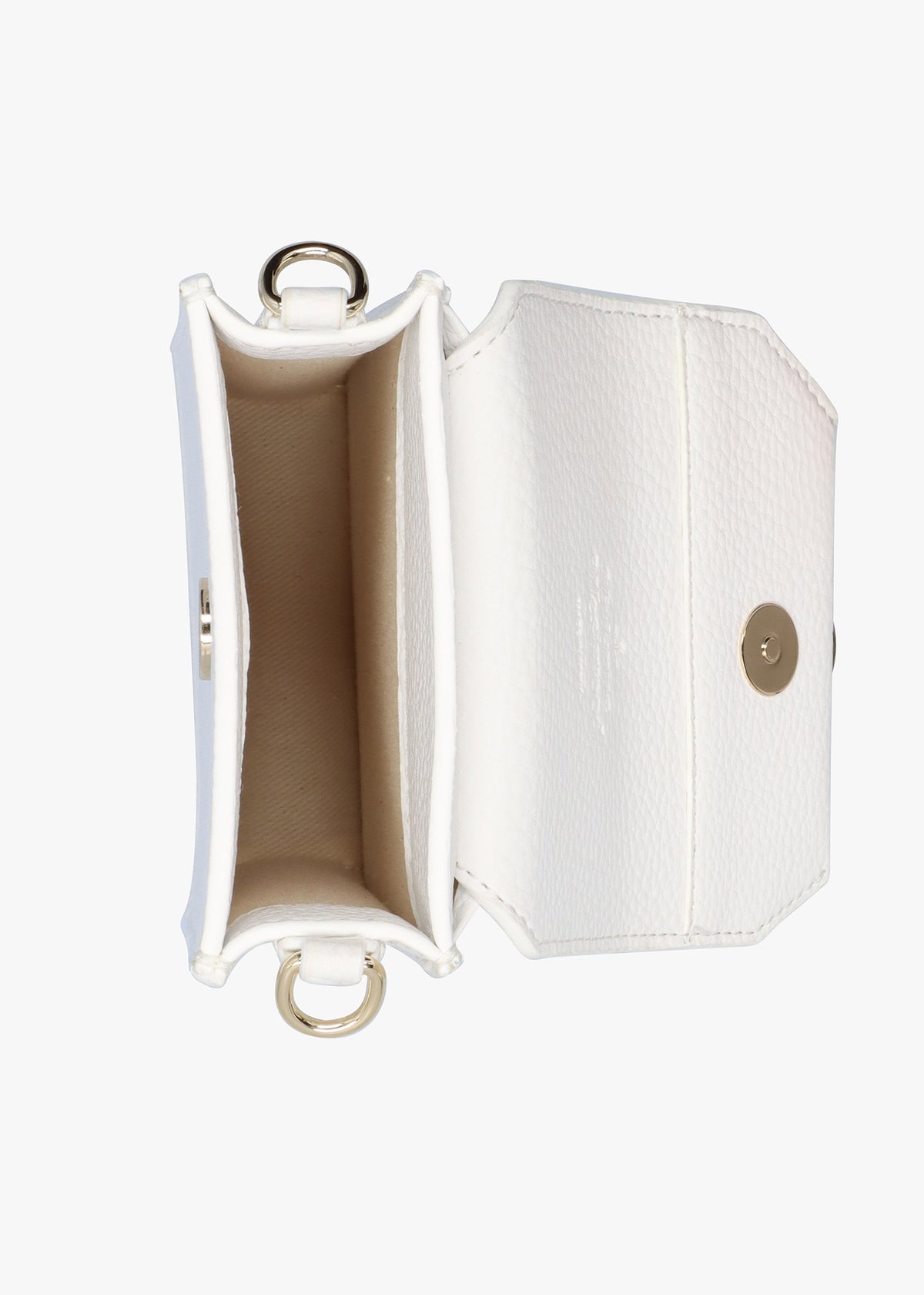 Vegan White Light Gold Phone Bag