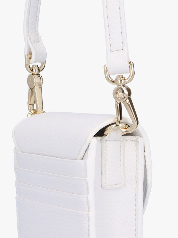 Vegan White Light Gold Phone Bag