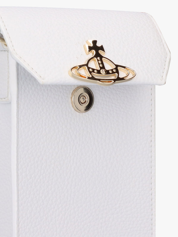 Vegan White Light Gold Phone Bag