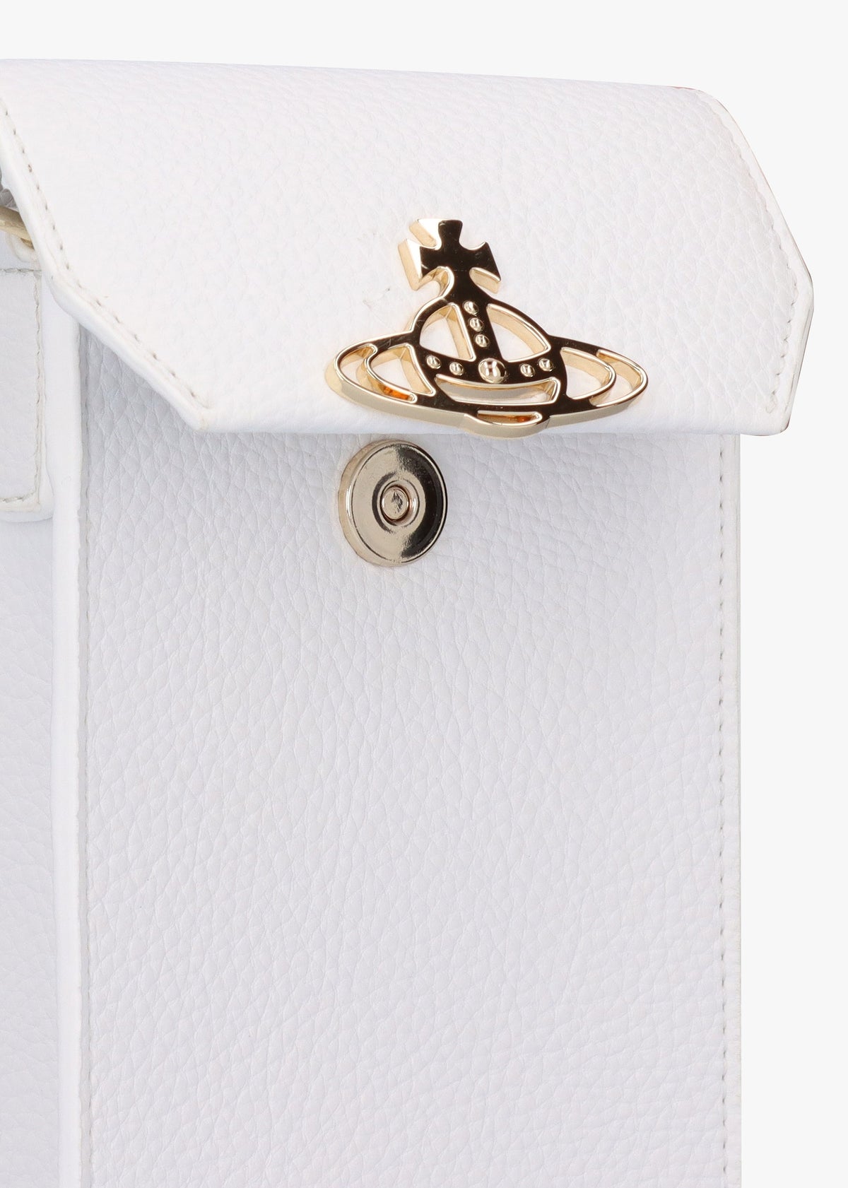 Vegan White Light Gold Phone Bag