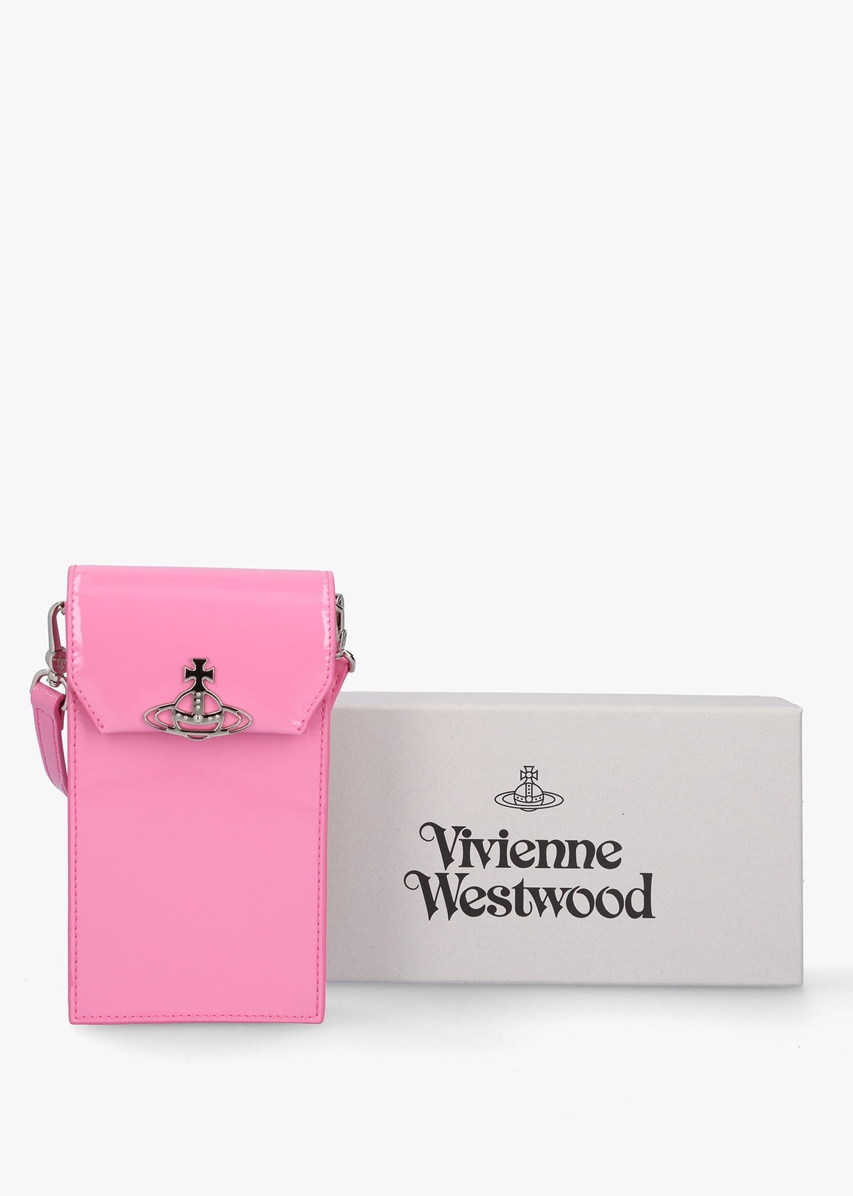 Pink Patent Leather Phone Bag