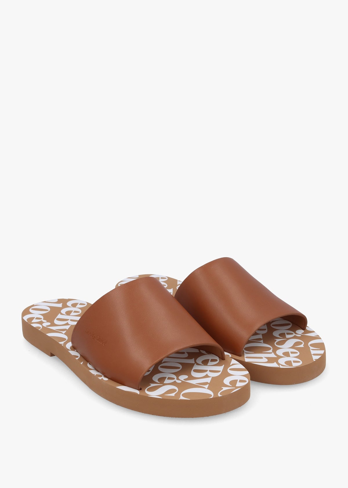 Essie Tan Leather Pool Sliders