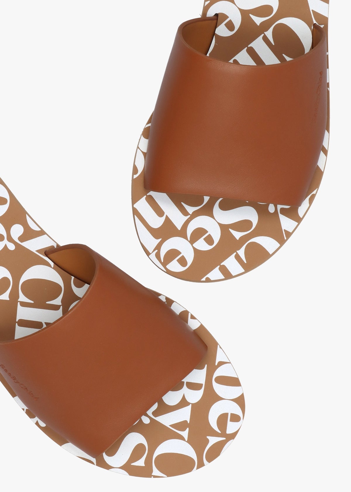 Essie Tan Leather Pool Sliders